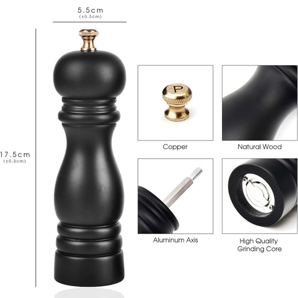 New Salt and Pepper Grinder 7inch Black and White - Picture 5 of 6